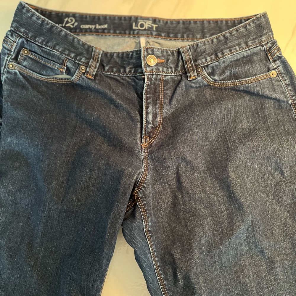 LOFT Women's Dark Blue Boot Cut Jeans